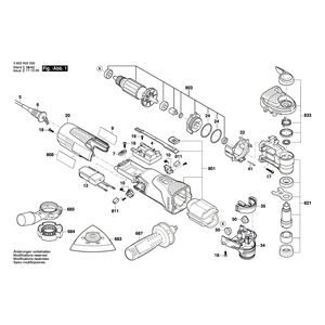 для универсального мультиинструмента Bosch PMF 350 CES 230 V 3603A02200, деталировка 1