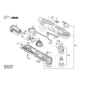 для универсального мультиинструмента Bosch UniversalMulti 12 12 V 3603A03000, деталировка 1