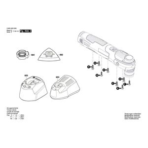 для универсального мультиинструмента Bosch UniversalMulti 12 12 V 3603A03000, деталировка 2