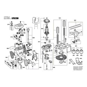 для вертикальной фрезерной машины Bosch POF 1400 ACE 230 V 3603B6C701, деталировка 1