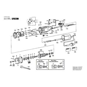 для вертикальной фрезерной машины Bosch POF 500 A 220 V 0603261803, деталировка 1