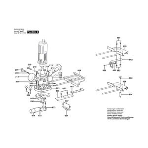 для вертикальной фрезерной машины Bosch POF 500 A 220 V 0603261803, деталировка 2