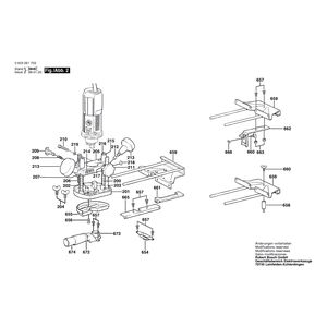 для вертикальной фрезерной машины Bosch POF 500 EA 220 V 0603261703, деталировка 2