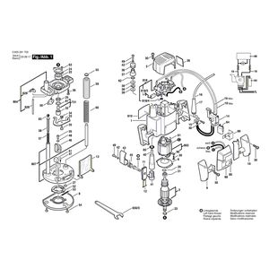 для вертикальной фрезерной машины Bosch POF 800 ACE 230 V 0603291703, деталировка 1