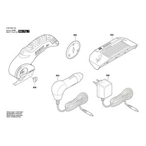 для сверла-фрезы Bosch XEO II 3.6 V 3603B05101, деталировка 1