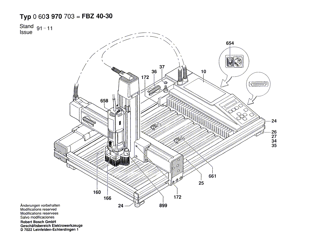 для фрезера Bosch FBZ 40-30 230 V 0603970703, деталировка 2