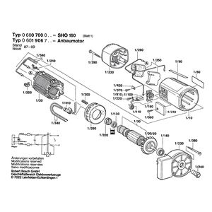 для фуговально-рейсмусового станка Bosch SHO 160 220 V 0600700003, деталировка 1