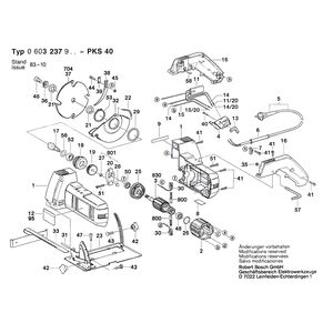 для ручной циркуляной пилы Bosch PKS 40 220 V 0603237903, деталировка 1