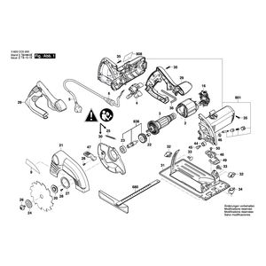 для ручной циркуляной пилы Bosch PKS 40 230 V 3603CC5000, деталировка 1