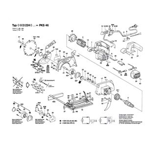 для ручной циркуляной пилы Bosch PKS 46 220 V 0603224003, деталировка 1