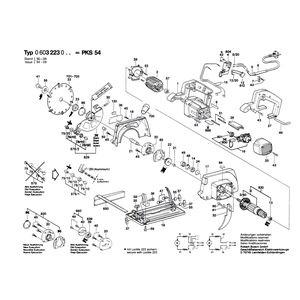 для ручной циркуляной пилы Bosch PKS 54 220 V 0603223003, деталировка 1