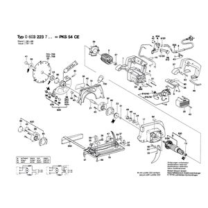 для ручной циркуляной пилы Bosch PKS 54 CE 220 V 0603223703, деталировка 1