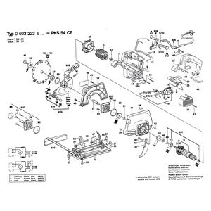 для ручной циркуляной пилы Bosch PKS 54 CE 230 V 0603223603, деталировка 1