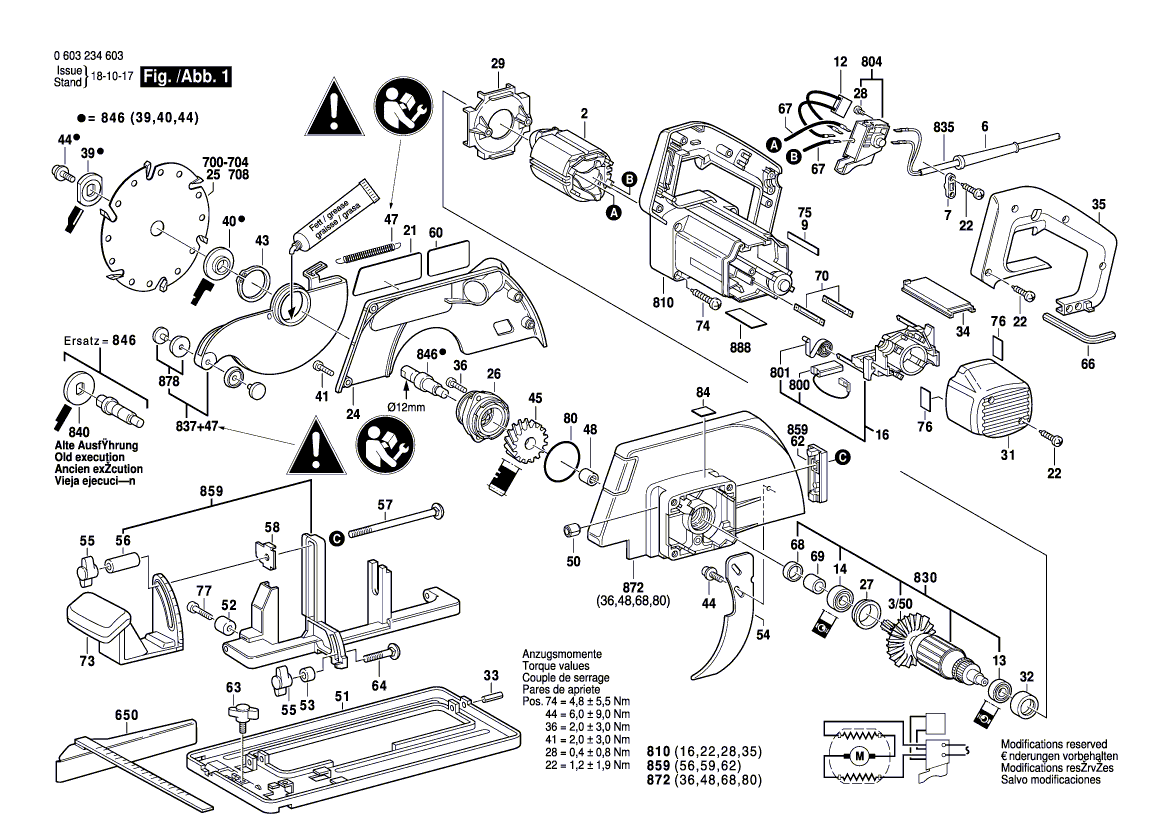 для ручной циркуляной пилы Bosch PKS 66 220 V 0603234603, деталировка 1