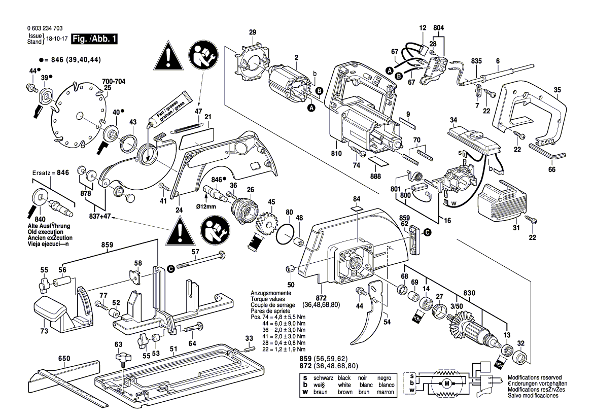 для ручной циркуляной пилы Bosch PKS 66 CE 220 V 0603234703, деталировка 1