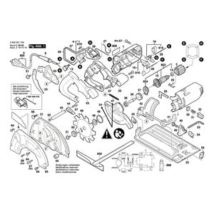 для ручной циркуляной пилы Bosch PKS 66 CE 230 V 0603331703, деталировка 1