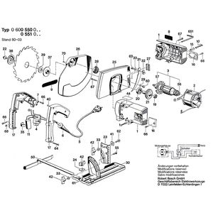 для ручной циркулярной пилы Bosch 220 V 0600550003, деталировка 1