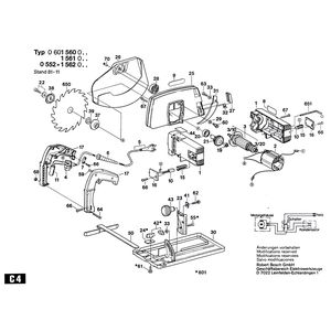 для ручной циркулярной пилы Bosch 220 V 0600552003, деталировка 1