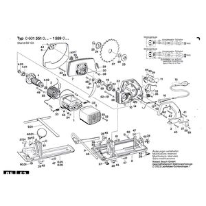 для ручной циркулярной пилы Bosch 220 V 0601559003, деталировка 1