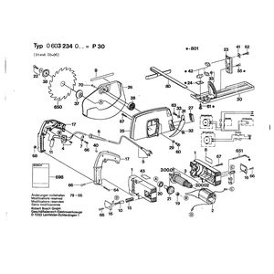 для ручной циркулярной пилы Bosch 220 V 0603234003, деталировка 1