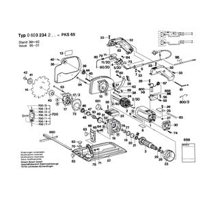 для ручной циркулярной пилы Bosch 220 V 0603234203, деталировка 1