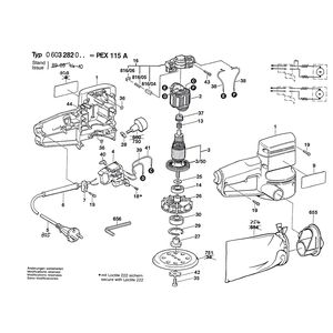 для эксцентриковой шлифмашины Bosch PEX 115 A 230 V 0603282003, деталировка 1