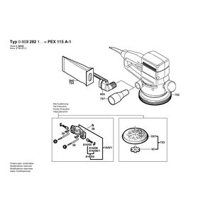 для эксцентриковой шлифмашины Bosch PEX 115 A-1 230 V 0603282103, деталировка 2