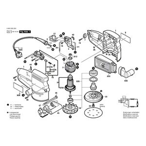 для эксцентриковой шлифмашины Bosch PEX 125 A-1 230 V 0603283203, деталировка 1