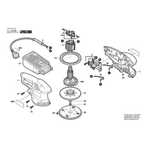 для эксцентриковой шлифмашины Bosch PEX 270 A 230 V 0603369003, деталировка 1