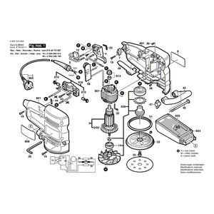 для эксцентриковой шлифмашины Bosch PEX 400 AE 230 V 0603310603, деталировка 1