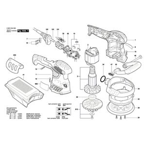 для эксцентриковой шлифмашины Bosch PEX 4000 AE 230 V 3603CA4002, деталировка 1