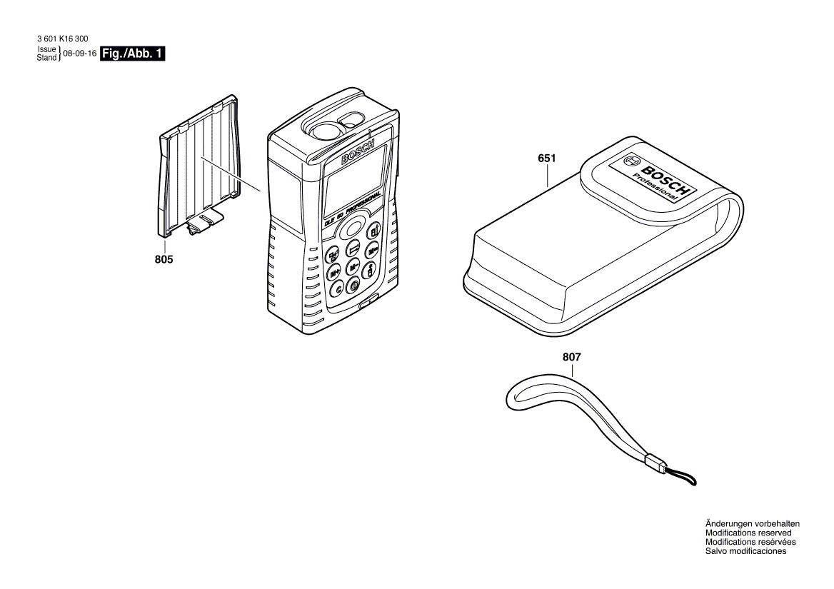 для лазерного дальномера Bosch DLE 40 3601K16300, деталировка 1