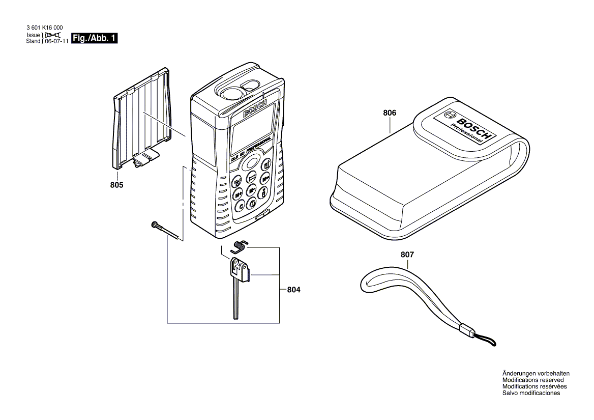 для лазерного дальномера Bosch DLE 50 3601K16000, деталировка 1