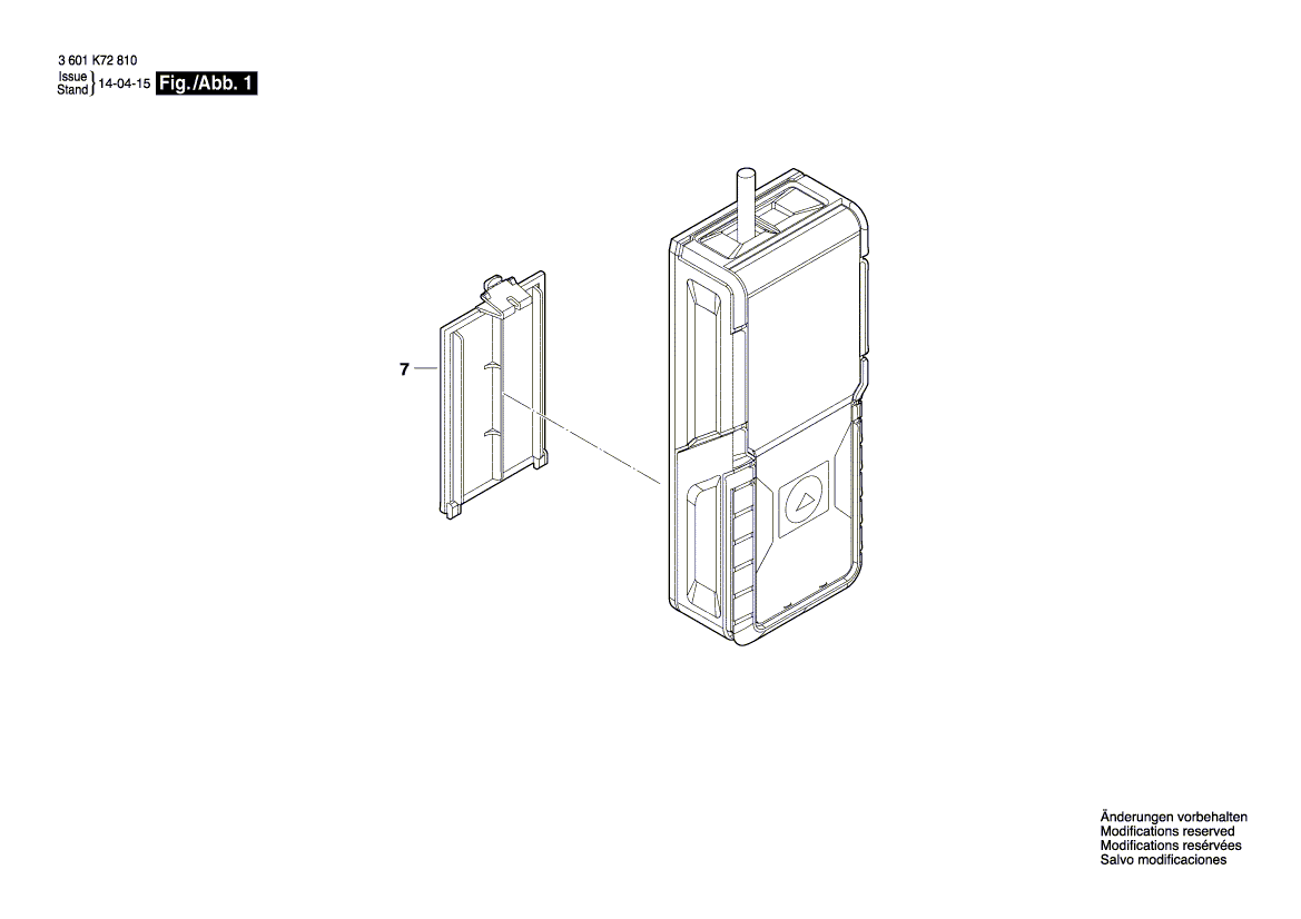 для лазерного дальномера Bosch GLM 15 3601K72800, деталировка 1