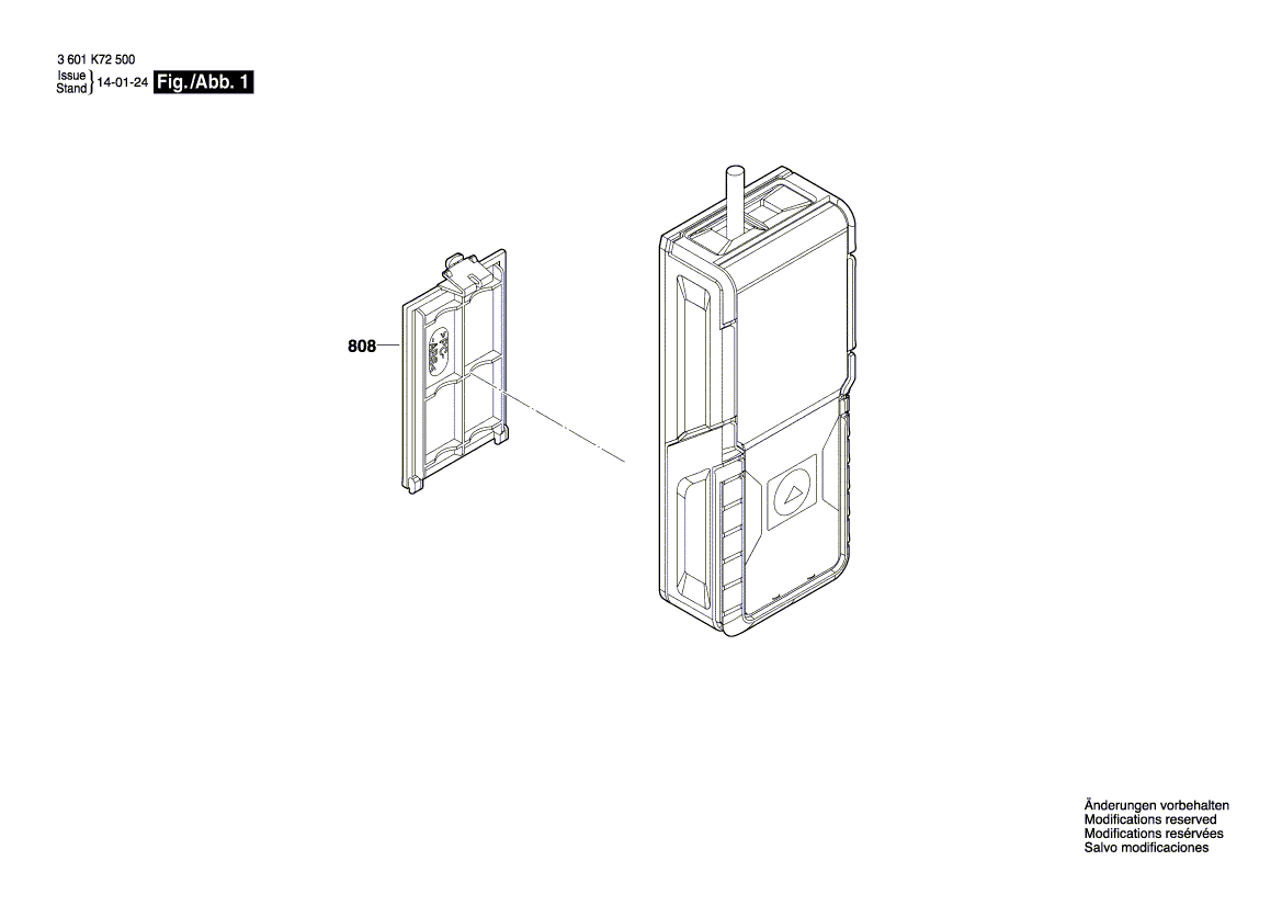 для лазерного дальномера Bosch GLM 30 3601K72500, деталировка 1