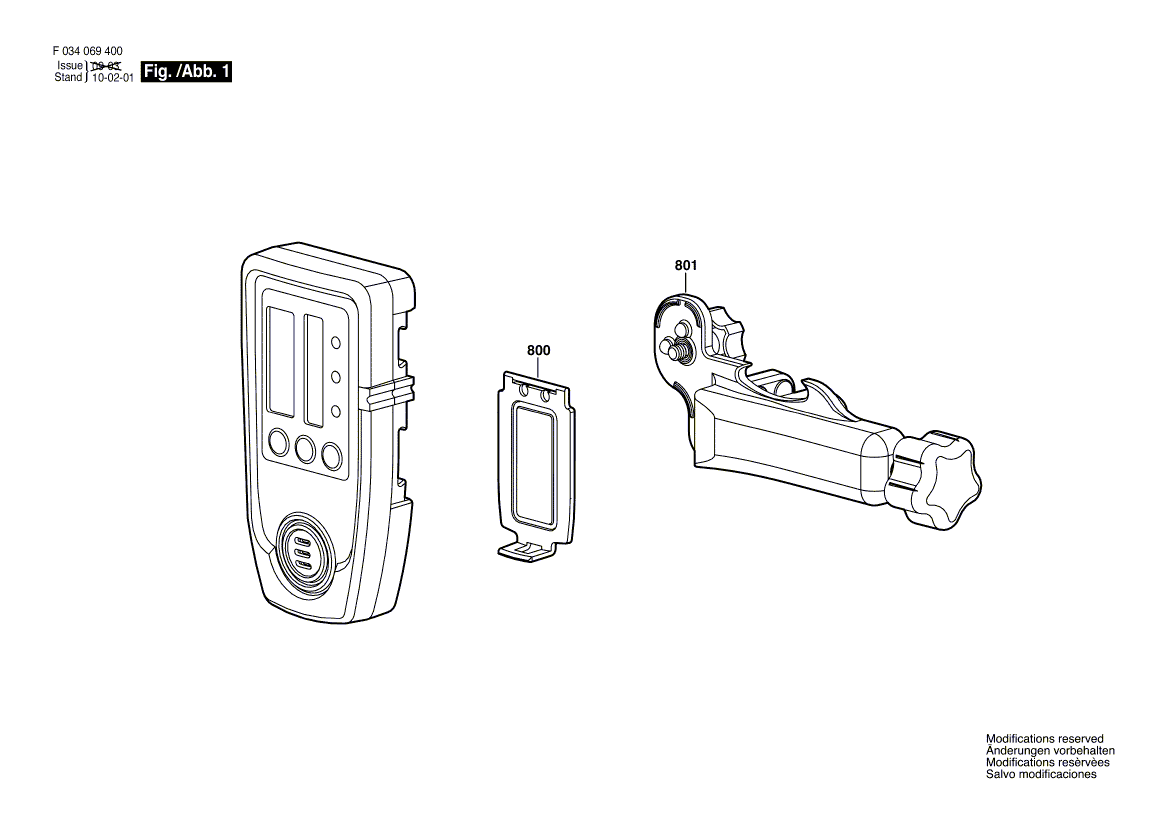 для лазерного дальномера Bosch LR 30 3601K69200, деталировка 1