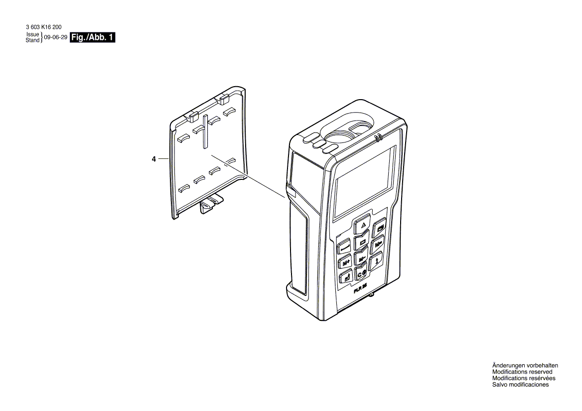 для лазерного дальномера Bosch PLR 25 3603K16200, деталировка 1