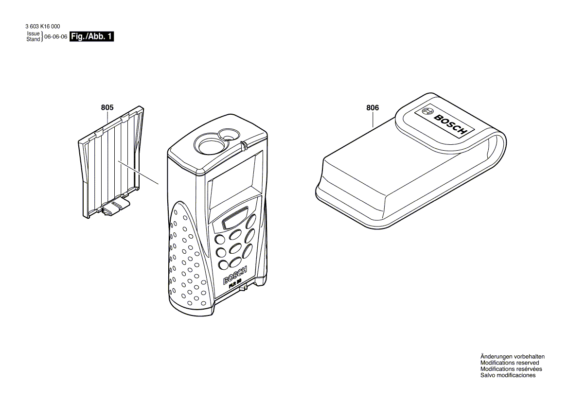 для лазерного дальномера Bosch PLR 30 3603K16000, деталировка 1