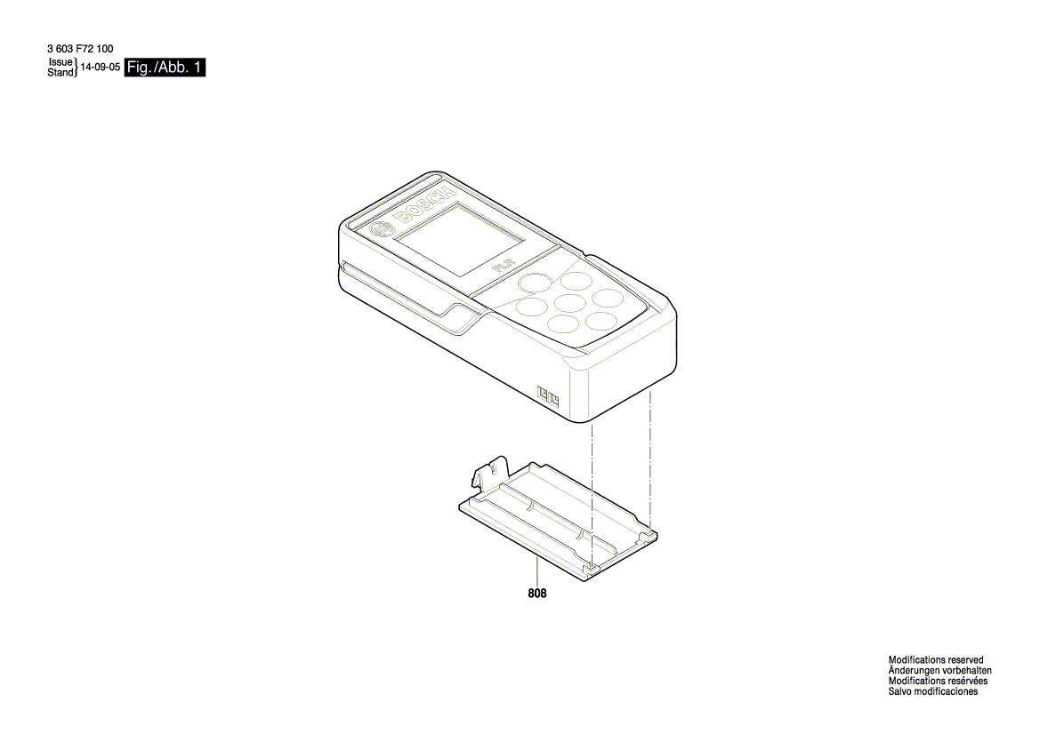 для лазерного дальномера Bosch PLR 30 C 3603F72100, деталировка 1