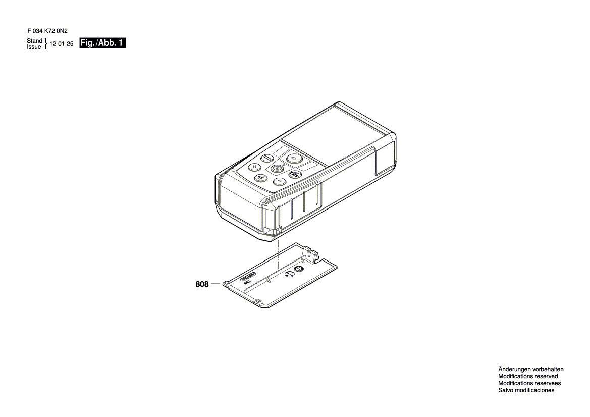 для лазерного дальномера Bosch RF5 F034K720N2, деталировка 1