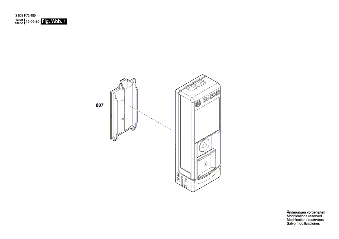 для лазерного дальномера Bosch ZAMO 3603F72400, деталировка 1