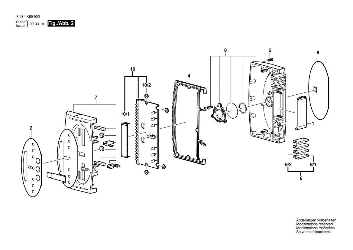 для лазерного нивелира Bosch LD-50N Profile F034K69903, деталировка 1