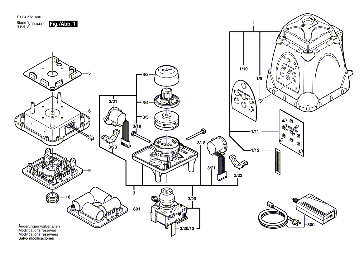 для лазерного нивелира Bosch PLP-180 Profile F034K6160V, деталировка 1