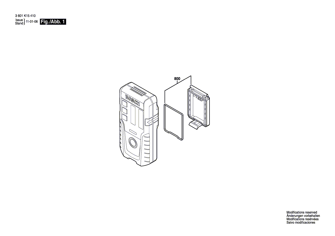 для лазерного приемника Bosch LR 1 3601K15401, деталировка 1