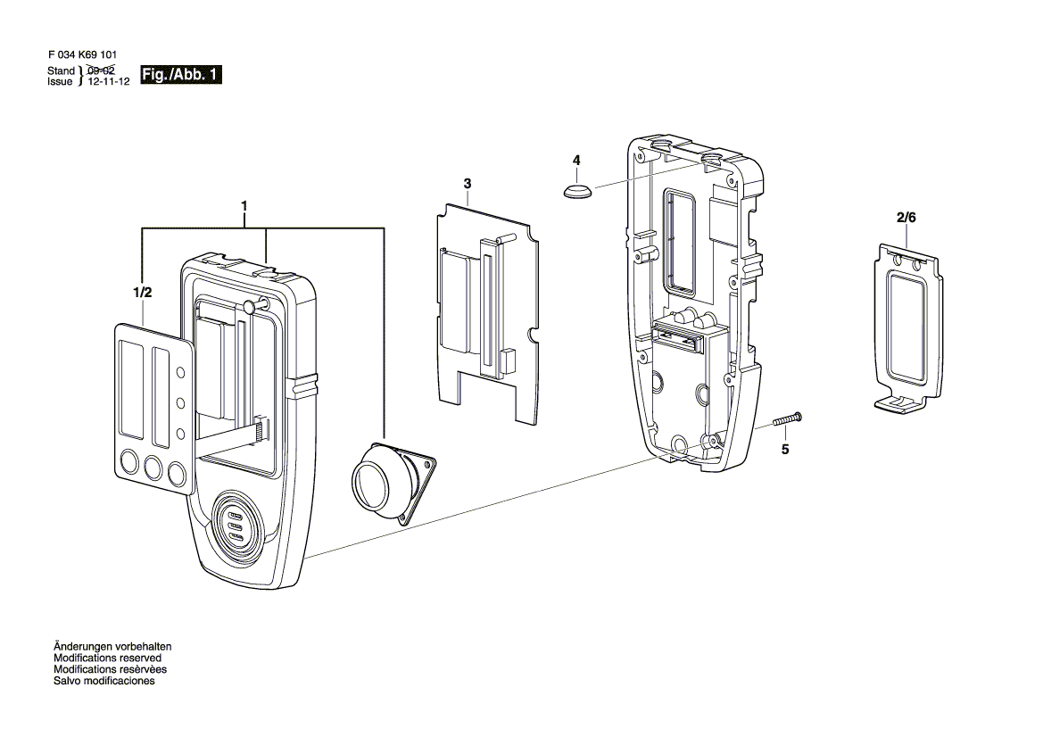 для лазерного приемника Bosch RD5 F034K690N9, деталировка 1