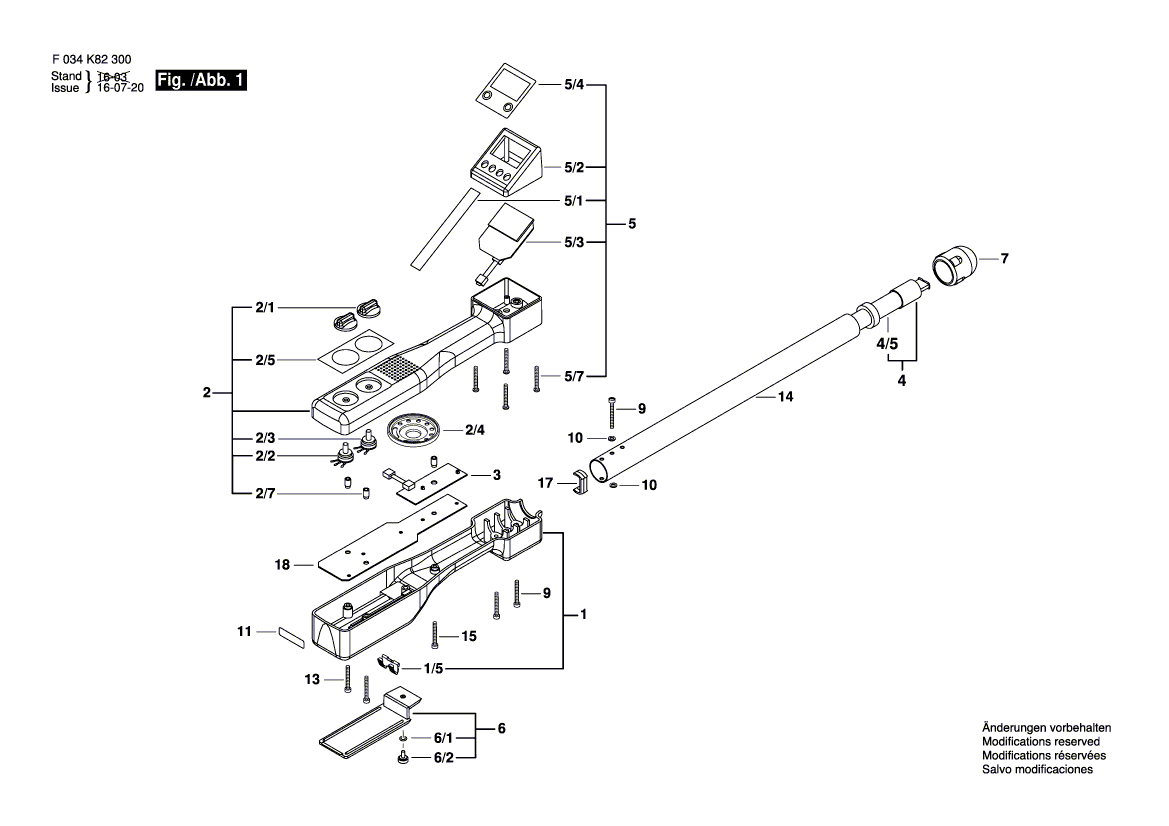 для металлодетектора Bosch 19-102 F034K823N0, деталировка 1