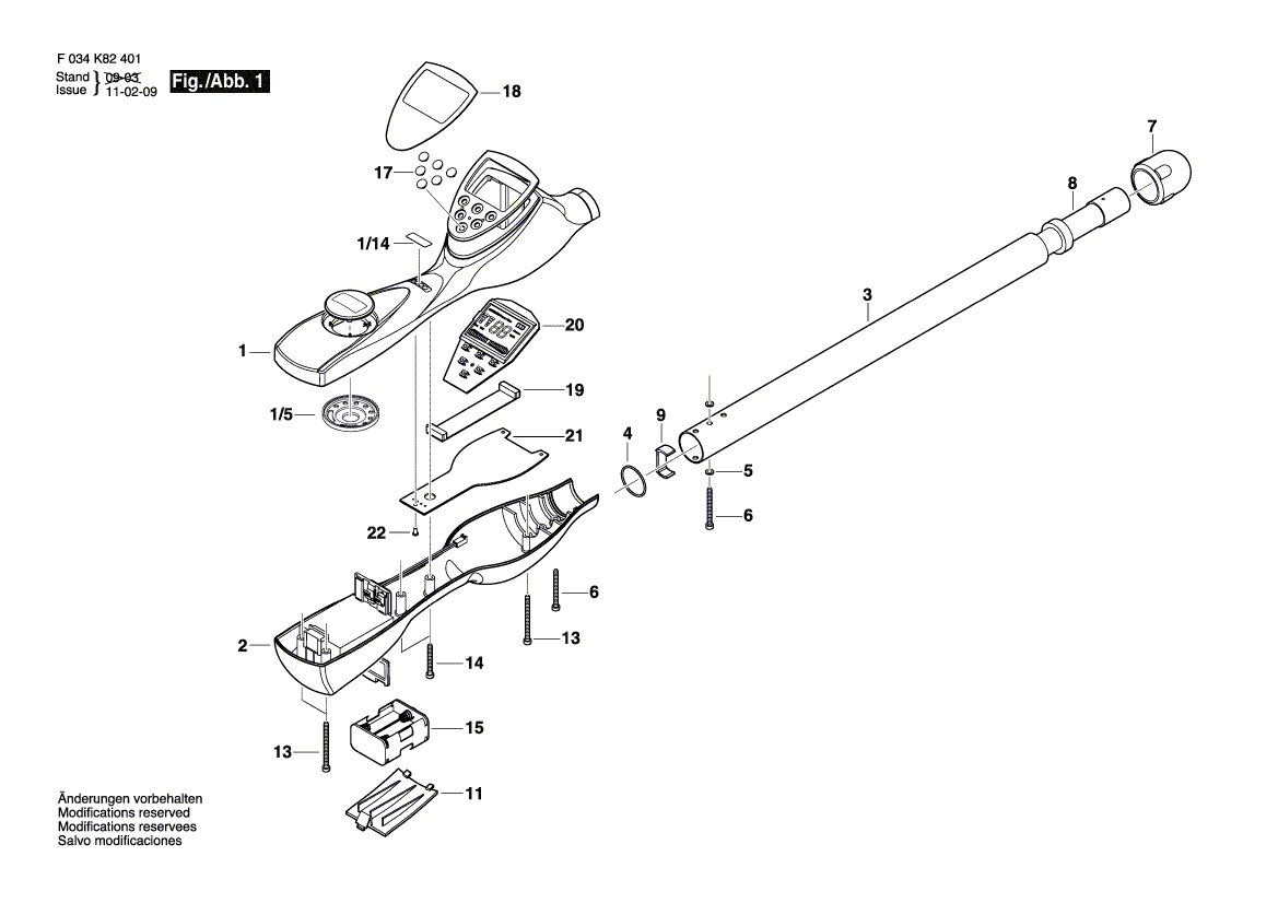 для металлодетектора Bosch 19-200 F034K824N1, деталировка 1