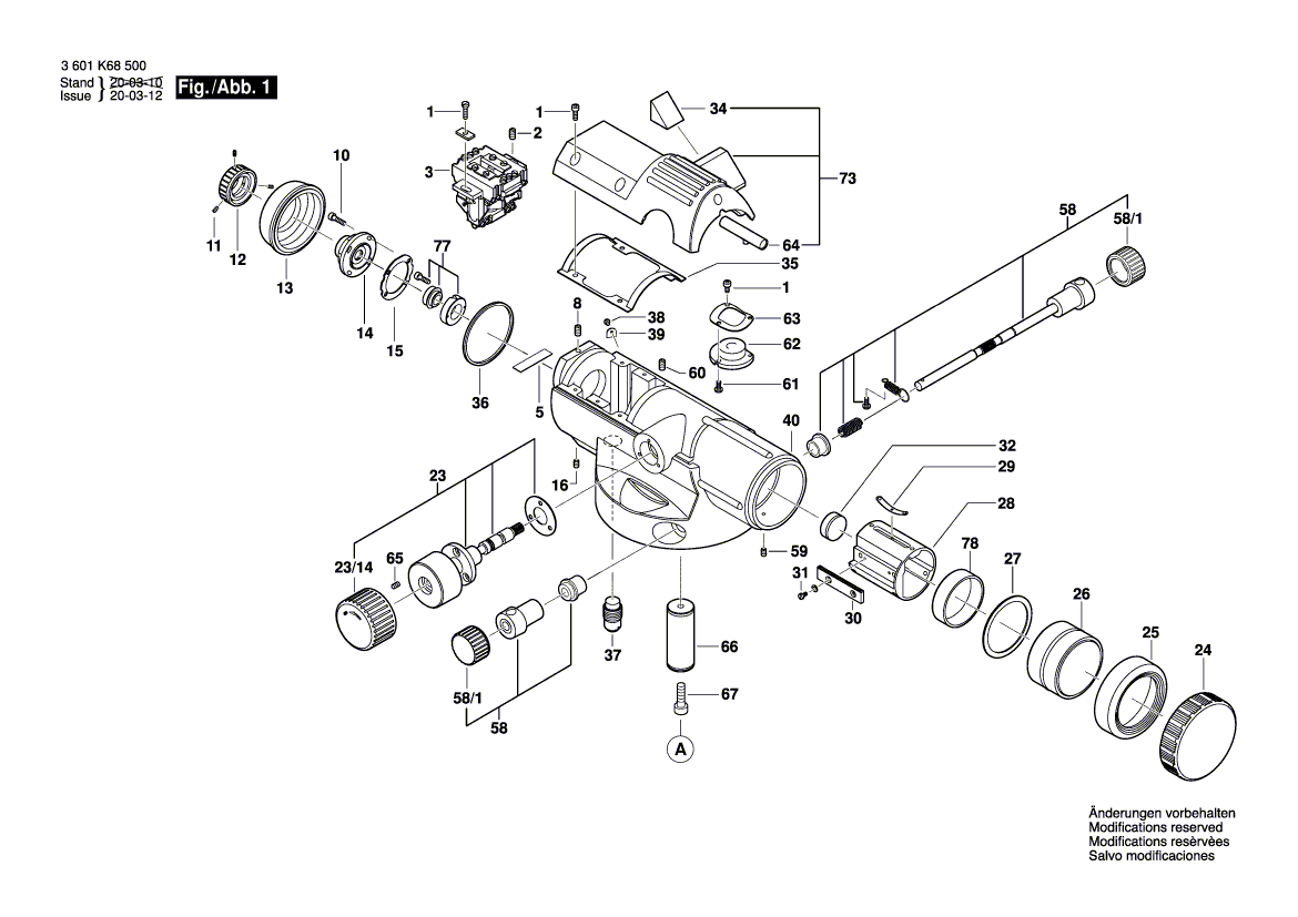 для оптического нивелира Bosch GOL 32 D 3601K68500, деталировка 1