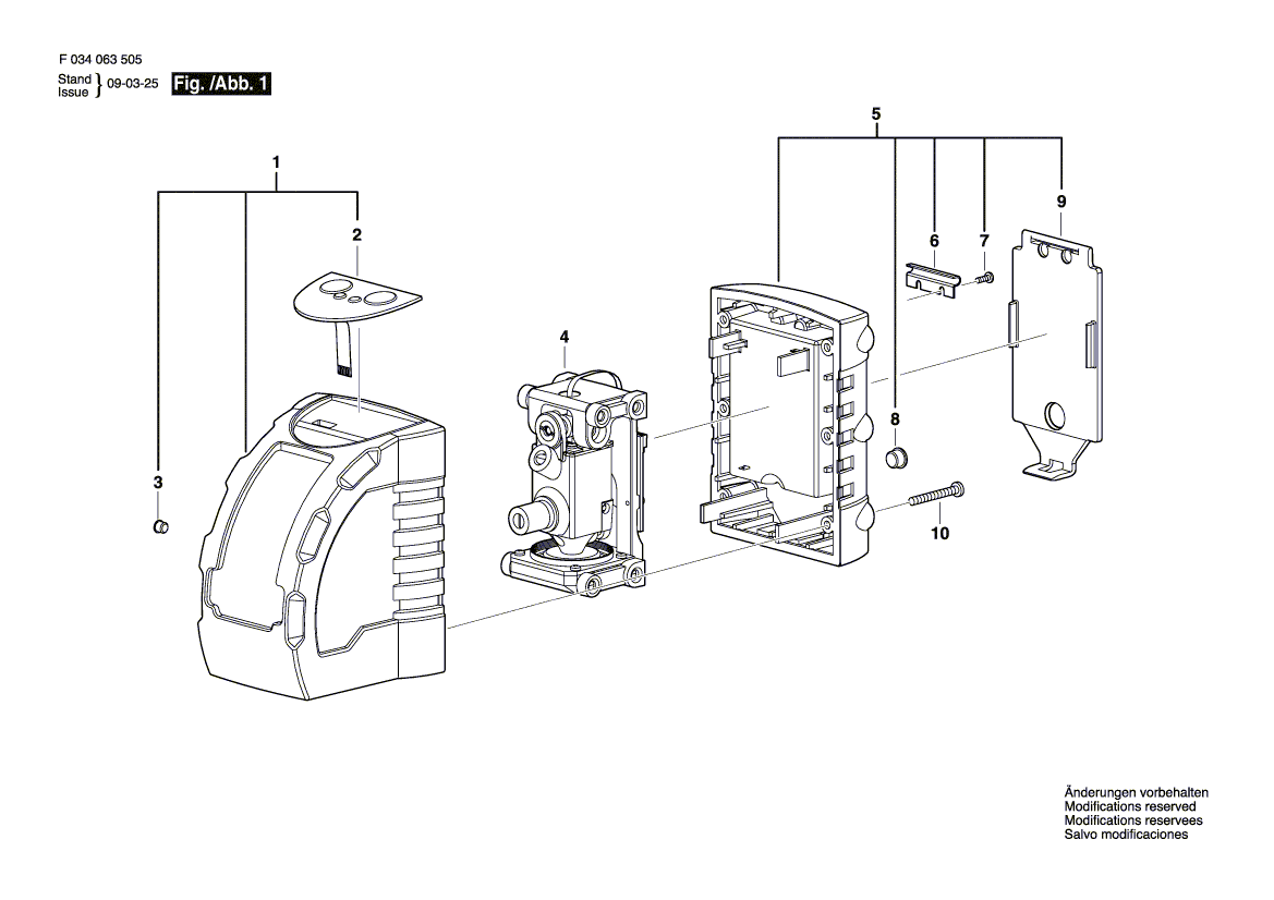 для оптического нивелира Bosch ILMXT-G 230 V F034K637N1, деталировка 1