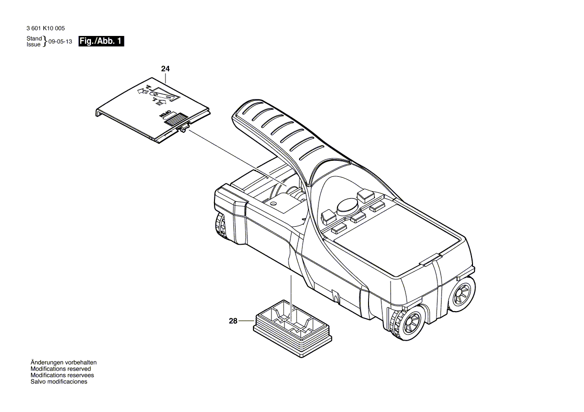 для универсального детектора Bosch D-TECT 150 230 V 3601K10005, деталировка 1